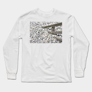 Pebbles covering a fence at  Sheringham, UK Long Sleeve T-Shirt